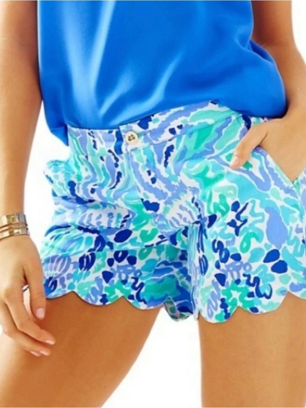 Lilly Pulitzer The Buttercup Short Scalloped Hem Lilac Nice Ink Pockets Size 6
